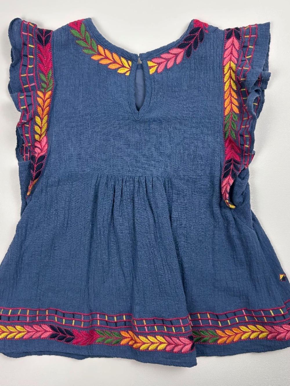 EN CREME EMBROIDERED BLUE BLOUSE - Picture 2 of 4